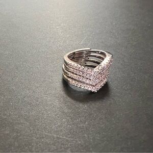 Elegant Silver and Crystal Ring